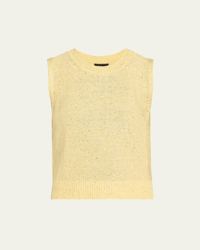 Micro Sequined Knit Sleeveless Sweater
